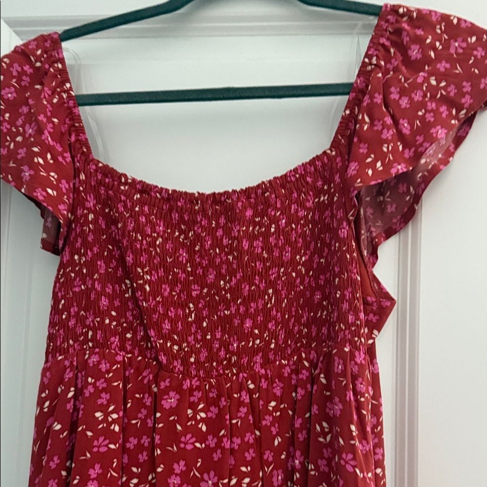 All in Favor Red Floral Mini Dress - Picture 4 of 4